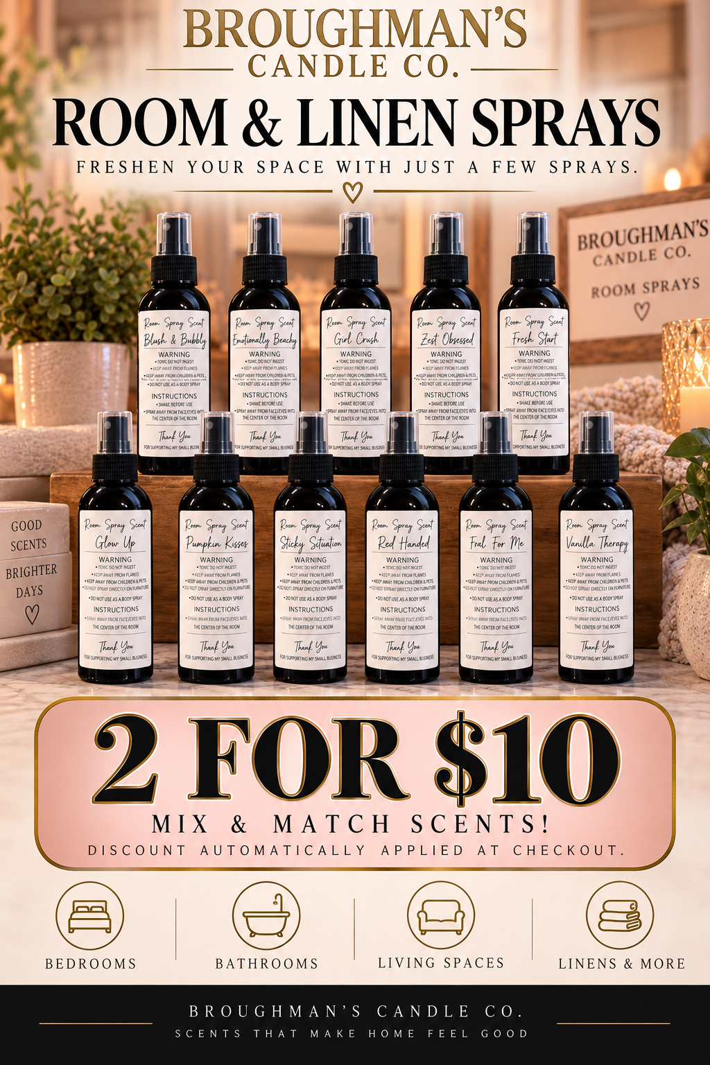 Room & Linen Sprays | 2 for $10